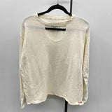 peace love world Women's Size M Ivory Heathered Long Sleeve Shirt