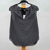 Ann Taylor Women's Size S Black Grid Sleeveless Shirt