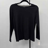 Talbots Women's Size 1XP Black Solid Long Sleeve Shirt
