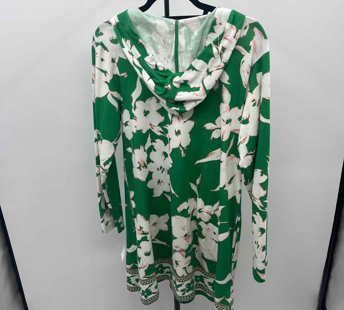 Lands End Women's Size 6 Green Floral Dress