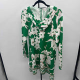 Lands End Women's Size 6 Green Floral Dress