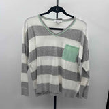 Belford Women's Size L Gray Stripe Sweater