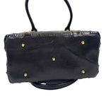 Bottom MARINO ORLANDI Black Croc-Embossed Leather Handled Satchel Purse