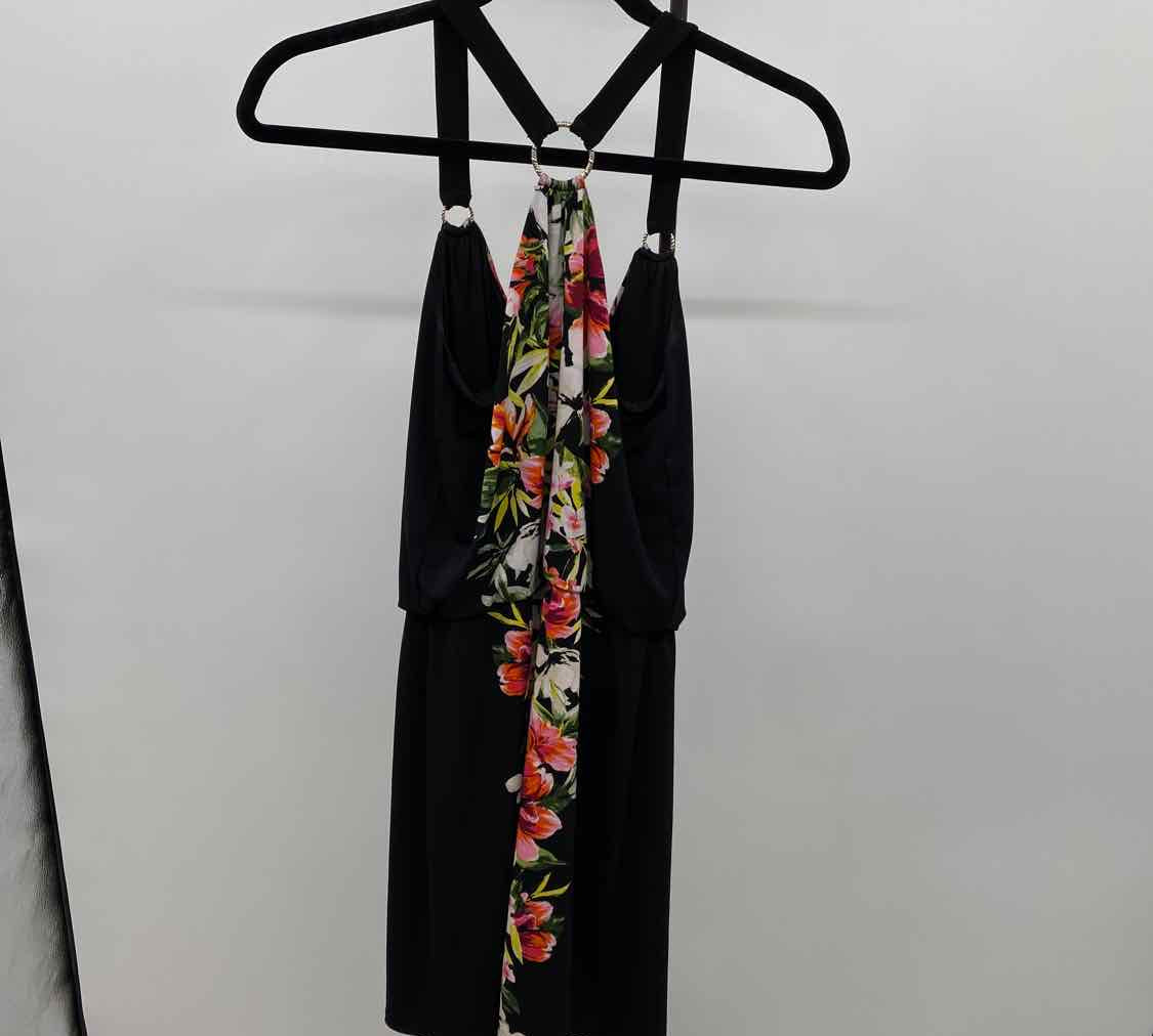 White House Black Market Women's Size 2 Black Floral Dress