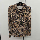 Andrew Marc Women's Size S Brown Animal Print Long Sleeve Shirt