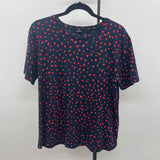 LC Waikiki Women's Size XXL Navy dotted Short Sleeve Shirt