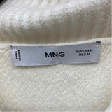 MNG Women's Size M White Textured Sweater