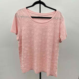 Coldwater Creek Women's Size XL Pink Floral Short Sleeve Shirt