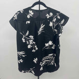 Chaus Women's Size XL Black Floral Short Sleeve Shirt