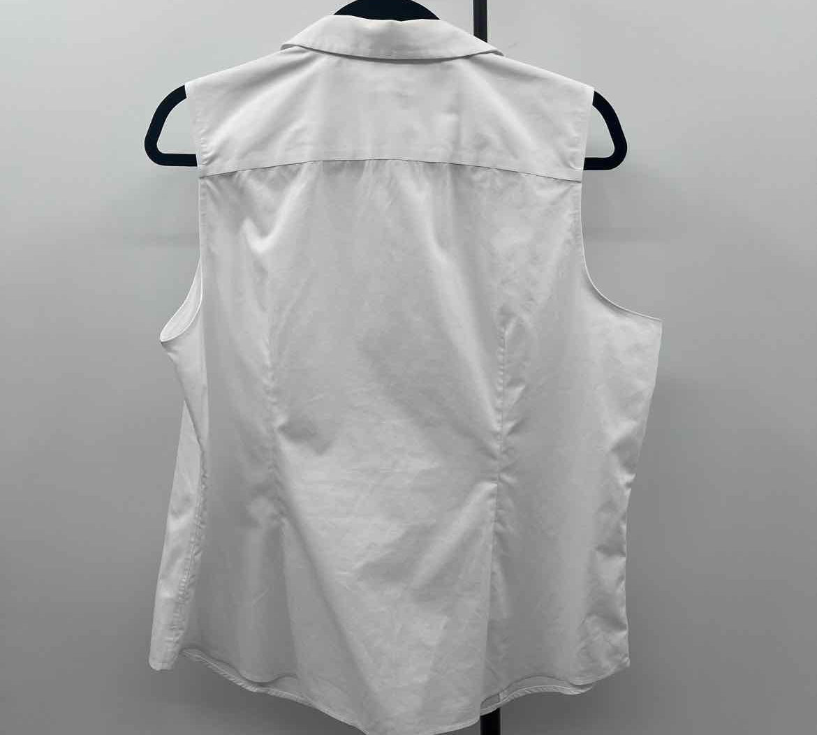 Talbots Women's Size XLP White Solid Sleeveless Shirt