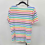 Talbots Women's Size L Multi-Color Stripe Short Sleeve Shirt