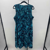 Coldwater Creek Women's Size 18 Teal Floral Dress