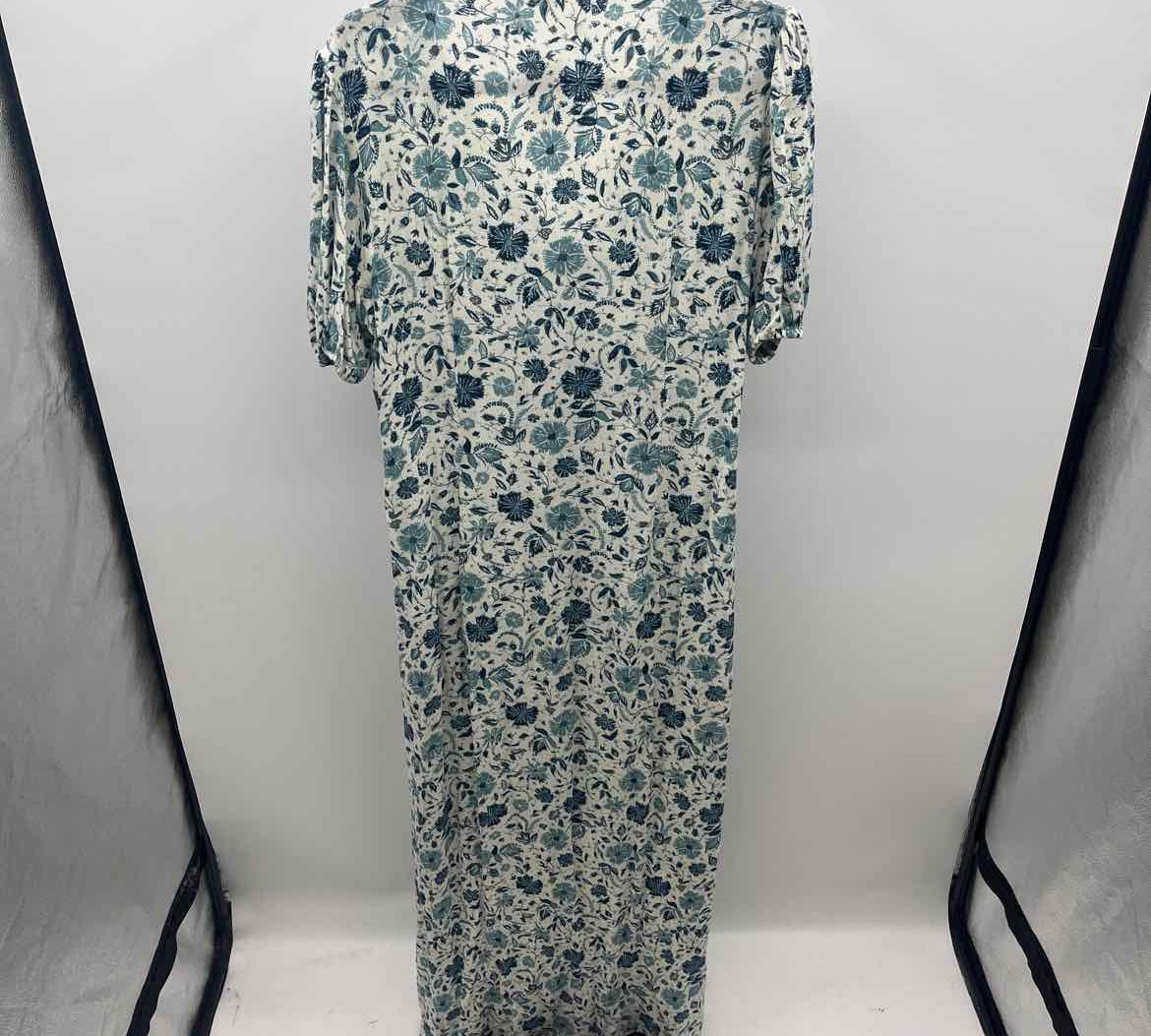 faherty Women's Size 16 Blue Floral Dress