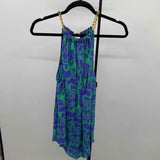 Lilly Pulitzer Women's Size S Blue Elephants Sleeveless Shirt