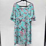 Pappagallo Women's Size 16 Aqua Floral Dress
