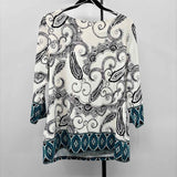 Charter Club Women's Size XL Ivory Paisley Long Sleeve Shirt