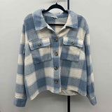 Tribal Women's Size M Blue Plaid Jacket