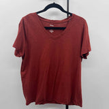 Sonoma Women's Size L Rust Solid Short Sleeve Shirt