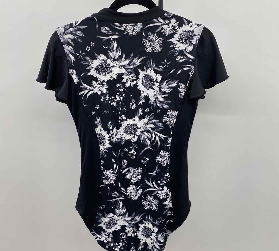 NipTuck Swim Women's Size 10 Black Floral Swimsuit - 1 Piece