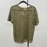 Banana Republic Women's Size XL Green Lace Short Sleeve Shirt