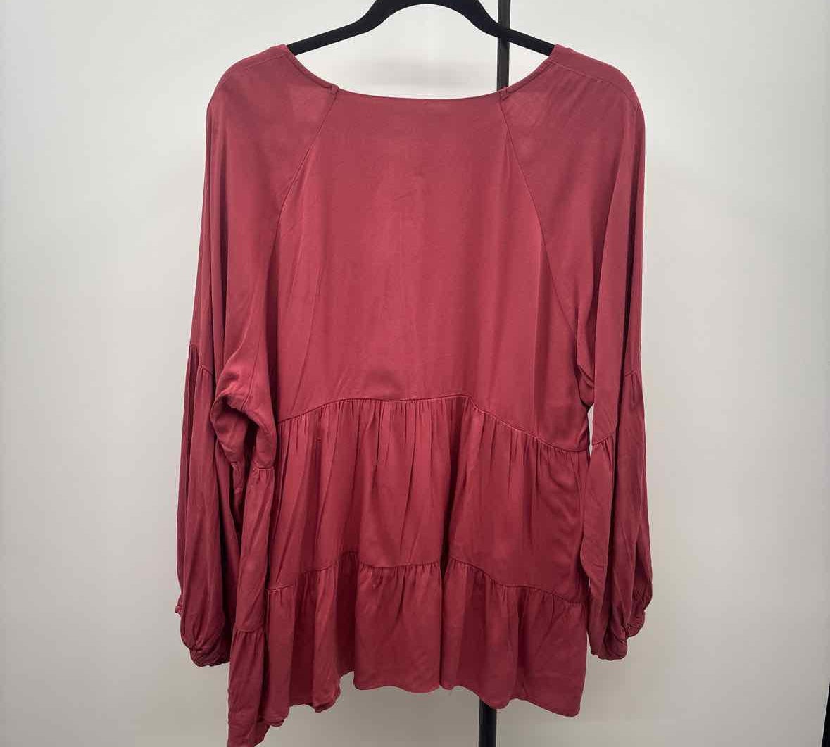 Andree Women's Size 1X cinnamon Solid Long Sleeve Shirt