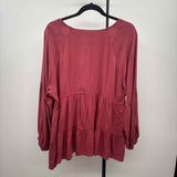 Andree Women's Size 1X cinnamon Solid Long Sleeve Shirt