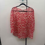 Chico's Women's Size XL Red Tiger Long Sleeve Shirt