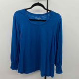 Chico's Women's Size L Blue Heathered Long Sleeve Shirt