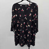 JJill Women's Size XL Black Floral Tunic