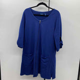 Denim & Co Women's Size L Navy Solid Coverup