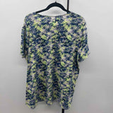 JJill Women's Size 2X Blue Floral Short Sleeve Shirt