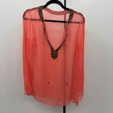 Unbranded Women's Size S Peach Beaded Coverup