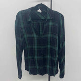 CABI Women's Size M Black Plaid Long Sleeve Shirt