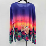 Guy Harvey Women's Size XXL Purple Fish Long Sleeve Shirt