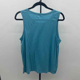 Loft Women's Size L Blue Heathered Sleeveless Shirt