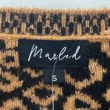 Marled Women's Size S Brown Animal Print Cardigan