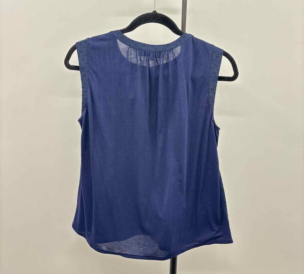 Loft Women's Size XS Navy Textured Sleeveless Shirt