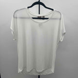 Chico's Women's Size L White Solid Short Sleeve Shirt