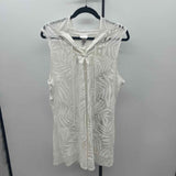 Dotti Women's Size XL White Leaf Coverup