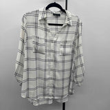 Fortune & Ivy Women's Size XL White Plaid Long Sleeve Shirt