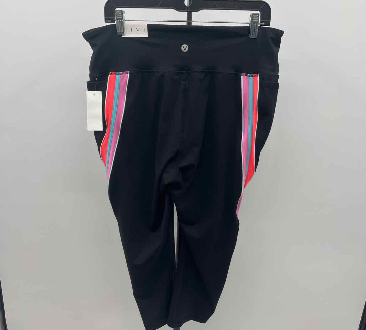 LIVI active Women's Size 18 Black Stripe Capris