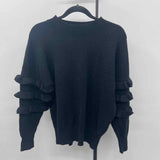 Line Dot Junior's Size M Black Solid Sweater