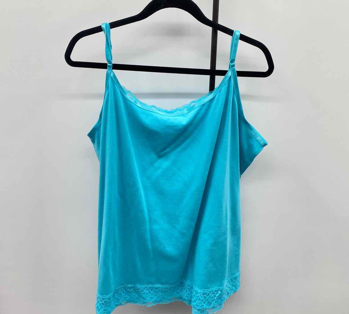 CJ Banks Women's Size 2X Aqua Lace Tank