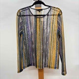 kozan Women's Size L Charcoal Stripe Long Sleeve Shirt