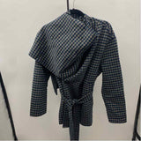 Frnch Women's Size S Navy Checkered Coat