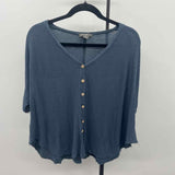 Eddie Bauer Women's Size S Blue Textured Short Sleeve Shirt