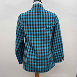 Nina McLemore Women's Size 2 Teal Checkered Button-Up