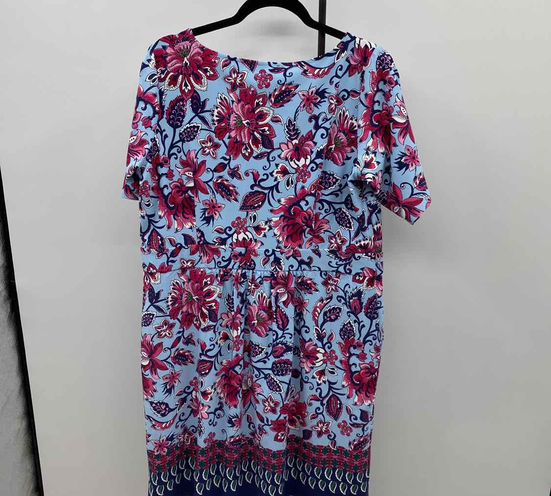 Talbots Women's Size 18P Light Blue Floral Dress