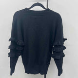 Line Dot Junior's Size M Black Solid Sweater