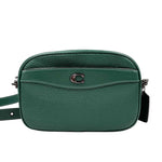 COACH Dark Pine Green Pebbled Leather CAMERA Bag Crossbody Purse